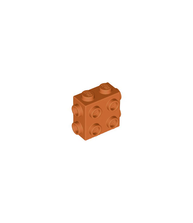 LEGO - Steen, gemodificeerd 1 x 2 x 1 2/3 met noppen aan zijkanten en uiteinden - Dark Orange | N