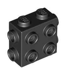LEGO - Steen, gemodificeerd 1 x 2 x 1 2/3 met noppen aan zijkanten en uiteinden - Black | N - Thumbnail
