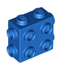 LEGO - Steen, gemodificeerd 1 x 2 x 1 2/3 met noppen aan zijkanten en uiteinden - Blue | N - Thumbnail