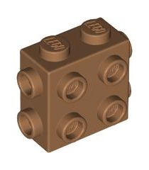 LEGO - Steen, gemodificeerd 1 x 2 x 1 2/3 met noppen aan zijkanten en uiteinden - Medium Nougat | N - Thumbnail