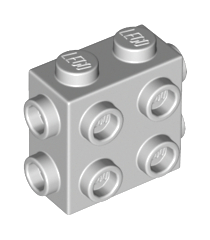 LEGO - Steen, gemodificeerd 1 x 2 x 1 2/3 met noppen aan zijkanten en uiteinden - Light Bluish Gray | N - Thumbnail