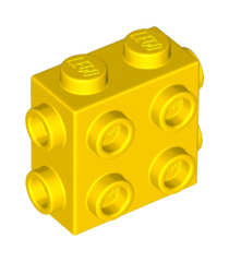 LEGO - Steen, gemodificeerd 1 x 2 x 1 2/3 met noppen aan zijkanten en uiteinden - Yellow | N - Thumbnail