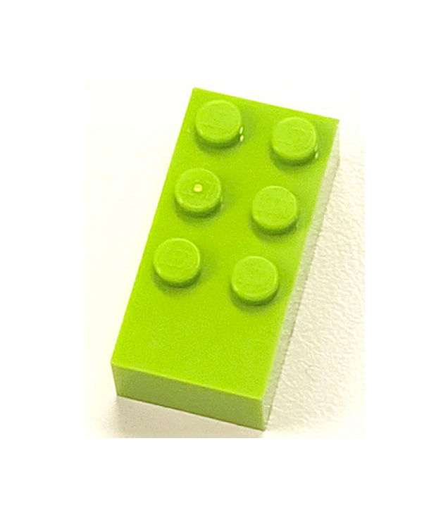 - Steen, braille 2 x 4 met 6 noppen (punten-123456 ⠿) - Lime | N