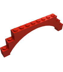 LEGO - Boog 1 x 12 x 3 verhoogd met 5 dwarssteunen - Red | N - Thumbnail