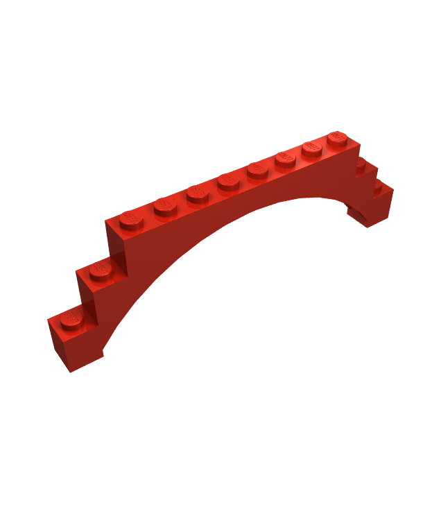 LEGO - Boog 1 x 12 x 3 verhoogd met 5 dwarssteunen - Red | N