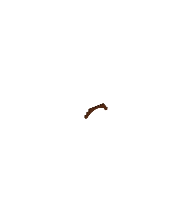 LEGO - Boog 1 x 12 x 3 verhoogd met 5 dwarssteunen - Reddish Brown | N