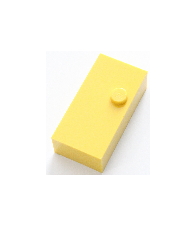  - Steen, braille 2 x 4 met 1 nop (punten-5 ⠐) - Yellow | N