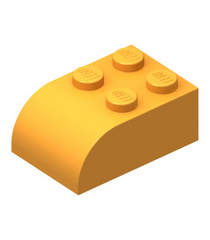 LEGO - Helling, gebogen 3 x 2 met 4 noppen - Bright Light Orange | N - Thumbnail