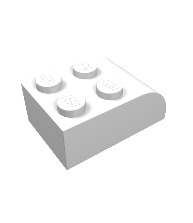 LEGO - Helling, gebogen 3 x 2 met 4 noppen - White | N
