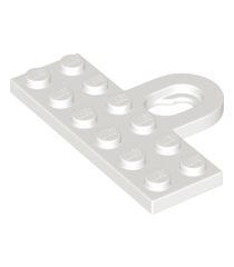 LEGO - Plaat, gemodificeerd 2 x 6 met koppeling, vrouwelijk - White | N - Thumbnail