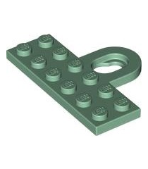 LEGO - Plaat, gemodificeerd 2 x 6 met koppeling, vrouwelijk - Sand Green | N - Thumbnail