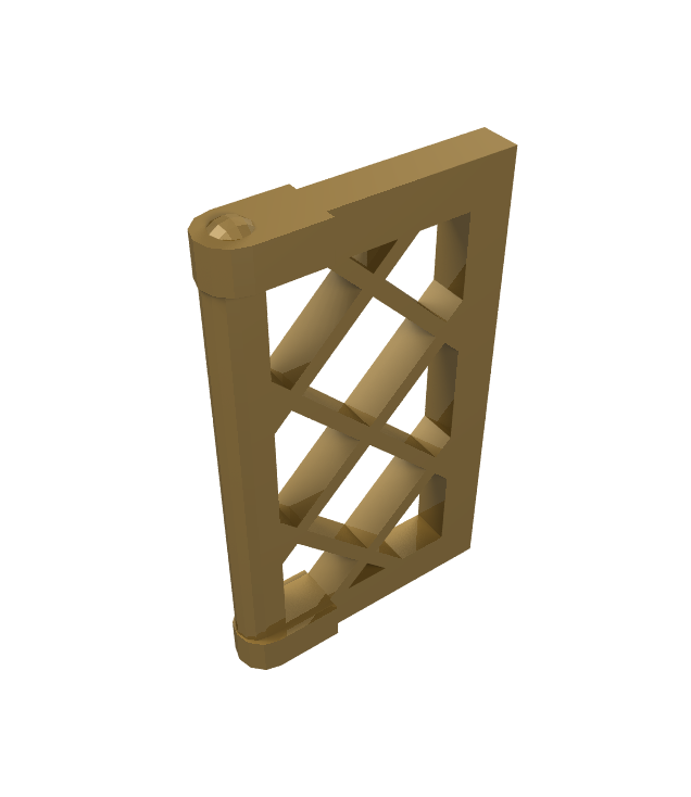 LEGO - Ruit voor raam 1 x 2 x 3 met raster en dikke hoeklippen - Pearl Gold | N