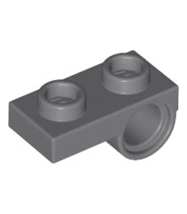 LEGO - Plaat, gemodificeerd 1 x 2 met pen-gat aan onderzijde - Dark Bluish Gray | N - Thumbnail