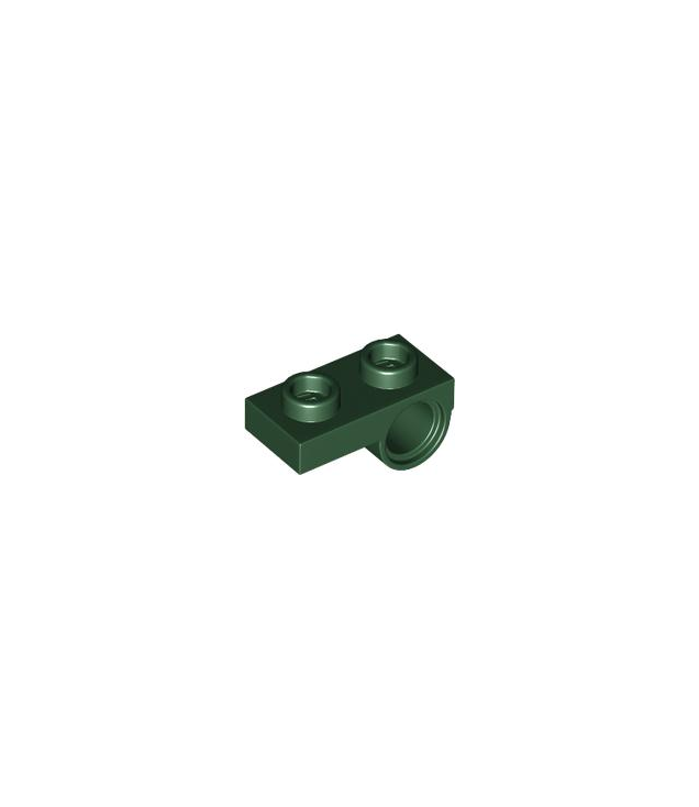 LEGO - Plaat, gemodificeerd 1 x 2 met pen-gat aan onderzijde - Dark Green | N