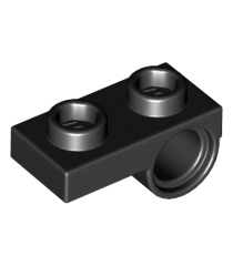LEGO - Plaat, gemodificeerd 1 x 2 met pen-gat aan onderzijde - Black | N - Thumbnail