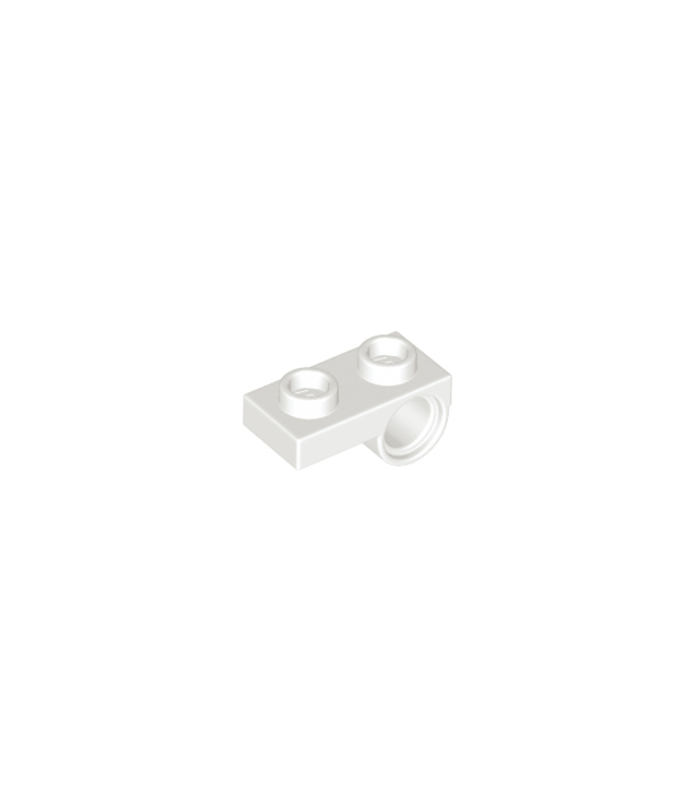 LEGO - Plaat, gemodificeerd 1 x 2 met pen-gat aan onderzijde - White | N