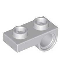 LEGO - Plaat, gemodificeerd 1 x 2 met pen-gat aan onderzijde - Light Bluish Gray | N - Thumbnail