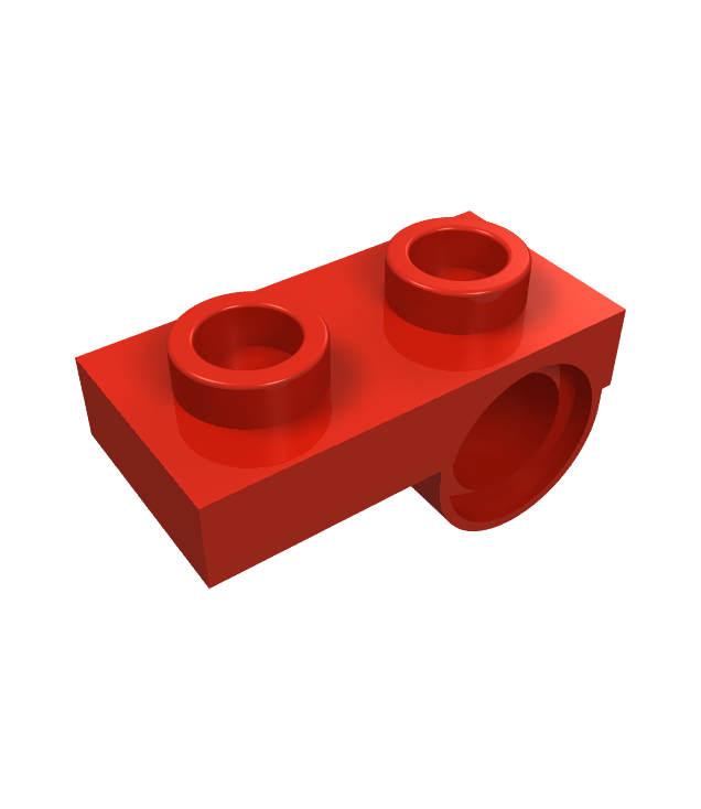 LEGO - Plaat, gemodificeerd 1 x 2 met pen-gat aan onderzijde - Red | N