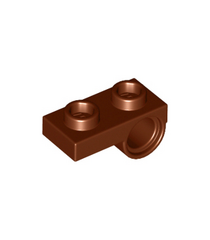 LEGO - Plaat, gemodificeerd 1 x 2 met pen-gat aan onderzijde - Reddish Brown | N - Thumbnail
