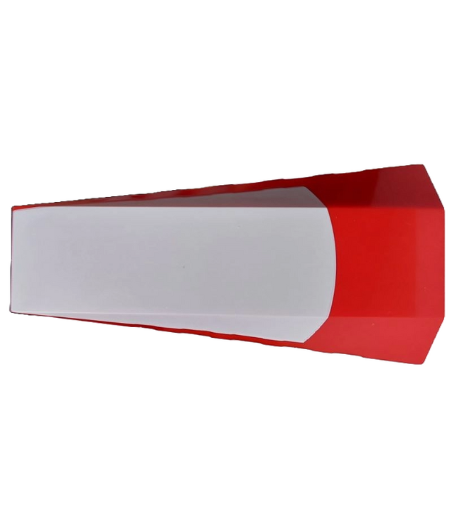  - Wig 8 x 4 driedubbel gebogen zonder noppen met wit paneel­patroon - Red | N