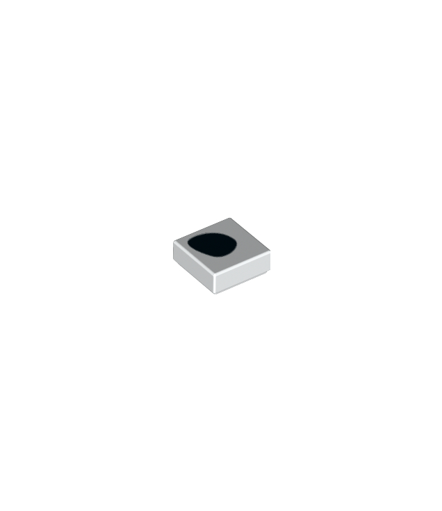  - Tegel 1 x 1 met zwarte dalmatiër­vlekken­patroon - White | N
