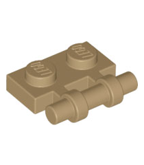 LEGO - Plaat, gemodificeerd 1 x 2 met staaf-handgreep aan zijkant - vrije uiteinden - Dark Tan | N - Thumbnail