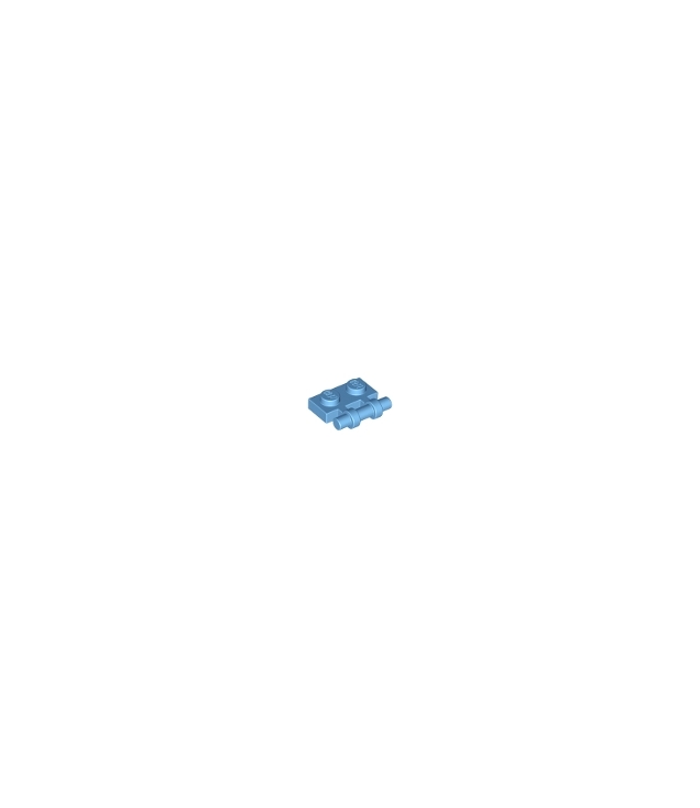 LEGO - Plaat, gemodificeerd 1 x 2 met staaf-handgreep aan zijkant - vrije uiteinden - Medium Blue | N