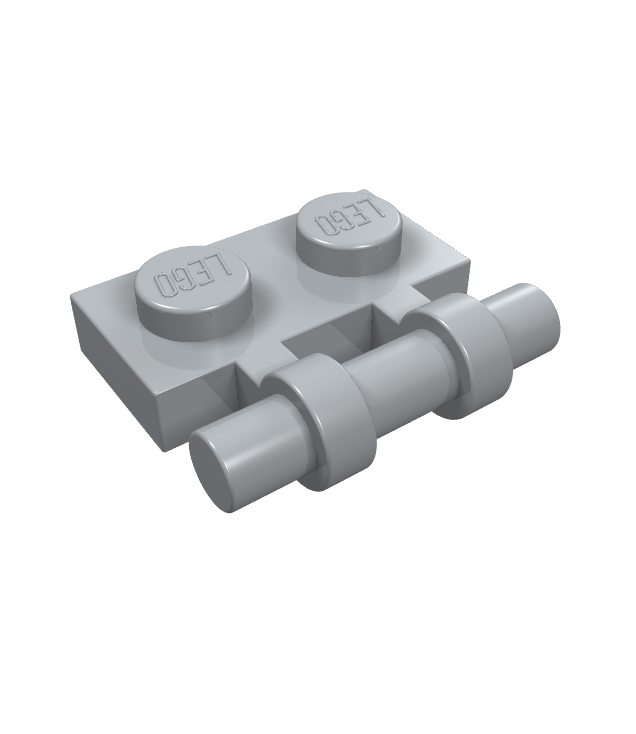 LEGO - Plaat, gemodificeerd 1 x 2 met staaf-handgreep aan zijkant - vrije uiteinden - Light Bluish Gray | N