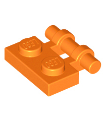 LEGO - Plaat, gemodificeerd 1 x 2 met staaf-handgreep aan zijkant - vrije uiteinden - Orange | N - Thumbnail
