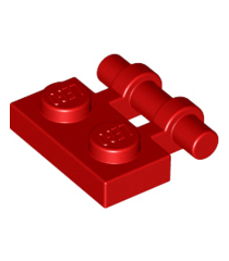 LEGO - Plaat, gemodificeerd 1 x 2 met staaf-handgreep aan zijkant - vrije uiteinden - Red | N - Thumbnail