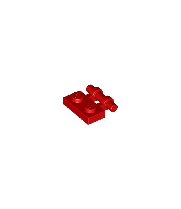 LEGO - Plaat, gemodificeerd 1 x 2 met staaf-handgreep aan zijkant - vrije uiteinden - Red | N