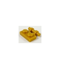 LEGO - Plaat, gemodificeerd 1 x 2 met staaf-handgreep aan zijkant - vrije uiteinden - Pearl Gold | N - Thumbnail