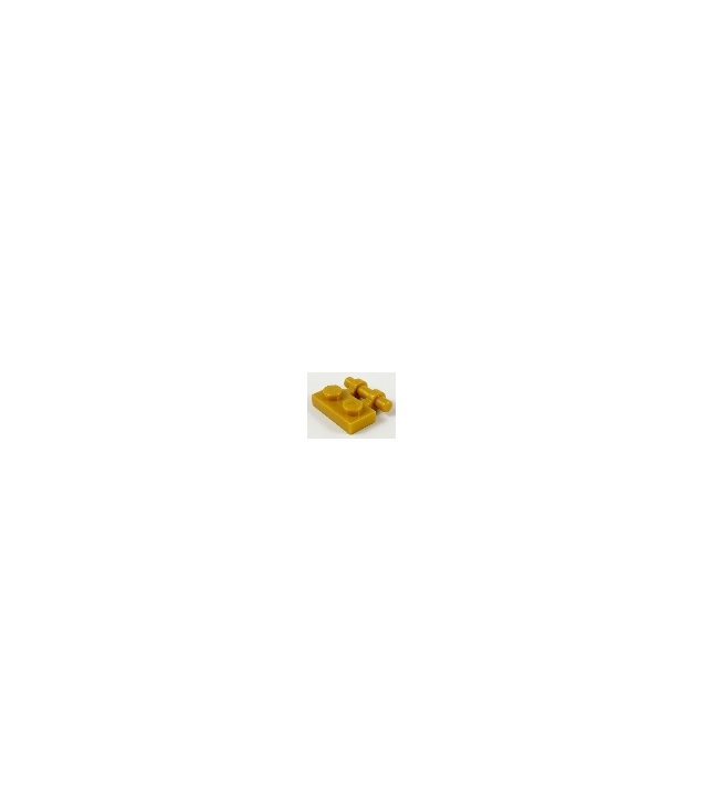 LEGO - Plaat, gemodificeerd 1 x 2 met staaf-handgreep aan zijkant - vrije uiteinden - Pearl Gold | N