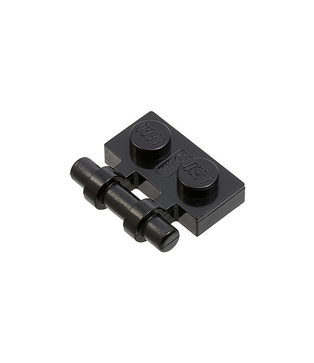 LEGO - Plaat, gemodificeerd 1 x 2 met staaf-handgreep aan zijkant - vrije uiteinden - Black | N