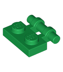 LEGO - Plaat, gemodificeerd 1 x 2 met staaf-handgreep aan zijkant - vrije uiteinden - Green | N - Thumbnail