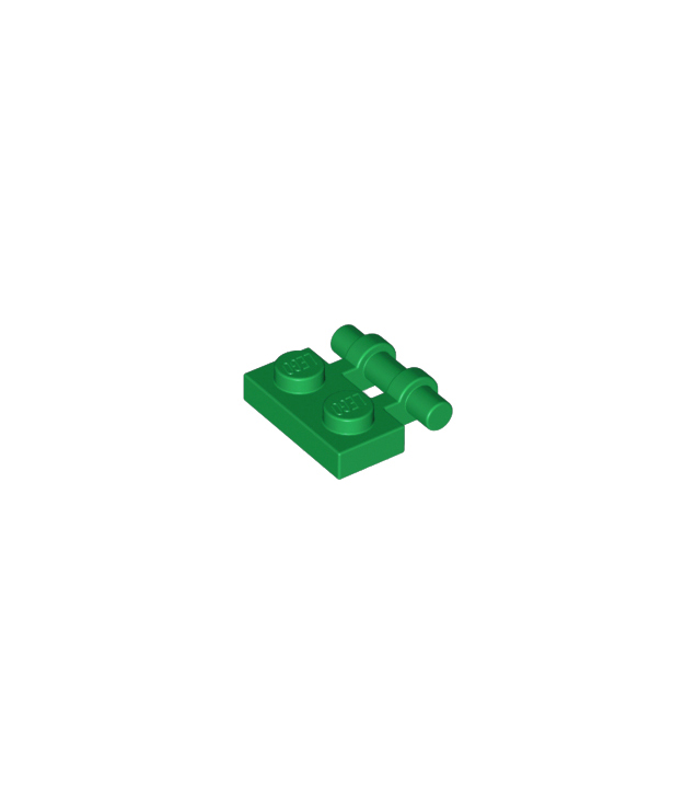 LEGO - Plaat, gemodificeerd 1 x 2 met staaf-handgreep aan zijkant - vrije uiteinden - Green | N