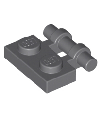 LEGO - Plaat, gemodificeerd 1 x 2 met staaf-handgreep aan zijkant - vrije uiteinden - Dark Bluish Gray | N - Thumbnail