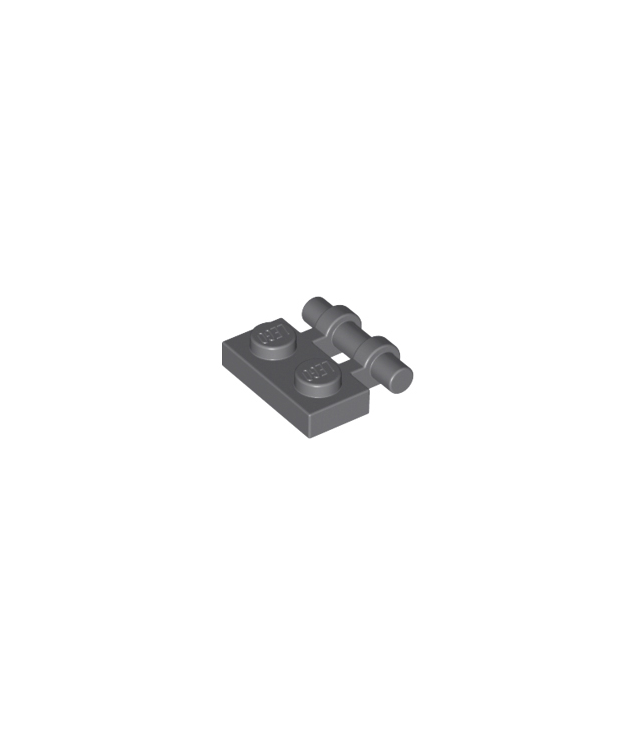 LEGO - Plaat, gemodificeerd 1 x 2 met staaf-handgreep aan zijkant - vrije uiteinden - Dark Bluish Gray | N