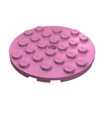LEGO - Plaat, rond 6 x 6 met gat - Dark Pink | N - Thumbnail