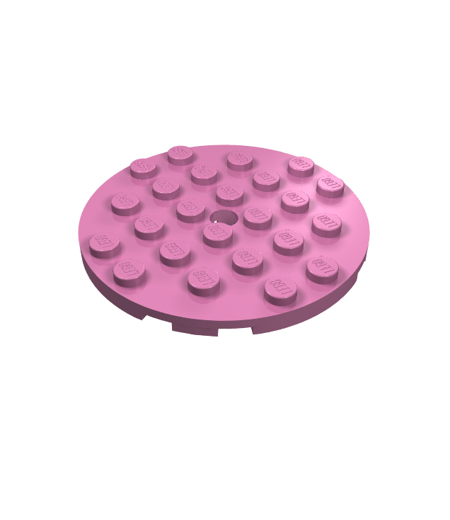 LEGO - Plaat, rond 6 x 6 met gat - Dark Pink | N