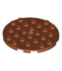 LEGO - Plaat, rond 6 x 6 met gat - Dark Orange | N - Thumbnail