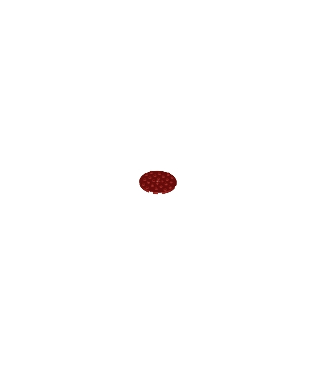 LEGO - Plaat, rond 6 x 6 met gat - Dark Red | N