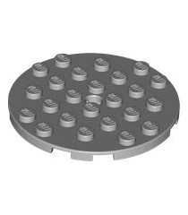 LEGO - Plaat, rond 6 x 6 met gat - Light Bluish Gray | N - Thumbnail