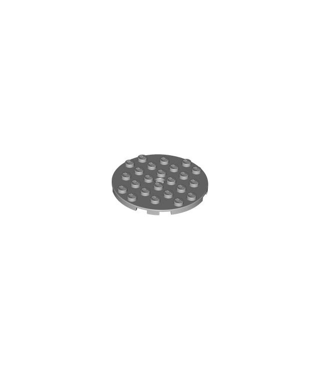 LEGO - Plaat, rond 6 x 6 met gat - Light Bluish Gray | N