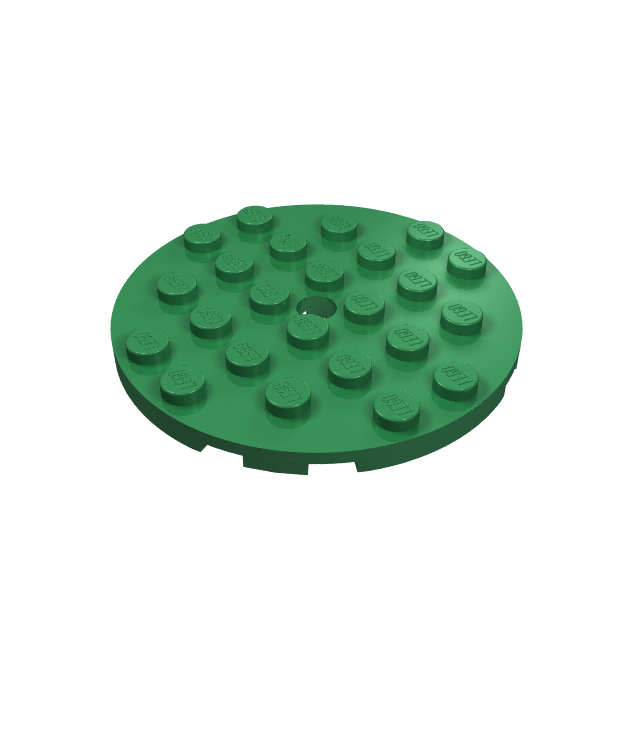 LEGO - Plaat, rond 6 x 6 met gat - Green | N