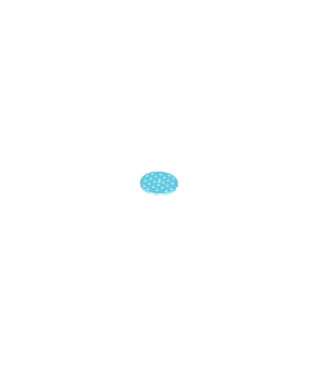 LEGO - Plaat, rond 6 x 6 met gat - Medium Azure | N