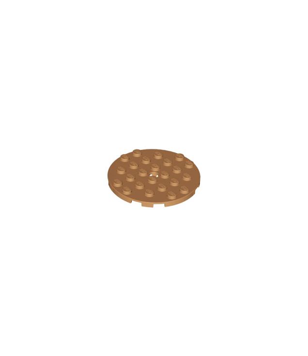 LEGO - Plaat, rond 6 x 6 met gat - Medium Nougat | N