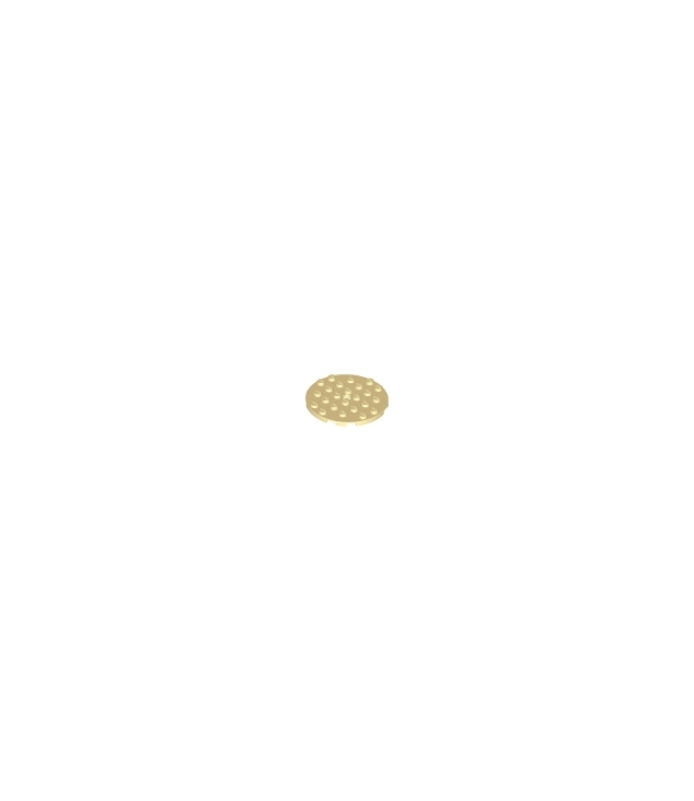 LEGO - Plaat, rond 6 x 6 met gat - Tan | N