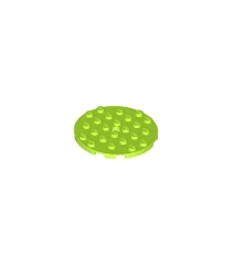 LEGO - Plaat, rond 6 x 6 met gat - Lime | N - Thumbnail