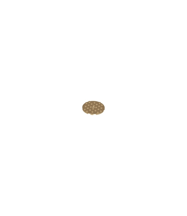 LEGO - Plaat, rond 6 x 6 met gat - Dark Tan | N